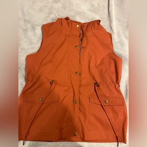 Burnt Orange Hooded Vest